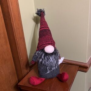 Festive Red and Gray Gnome Decor